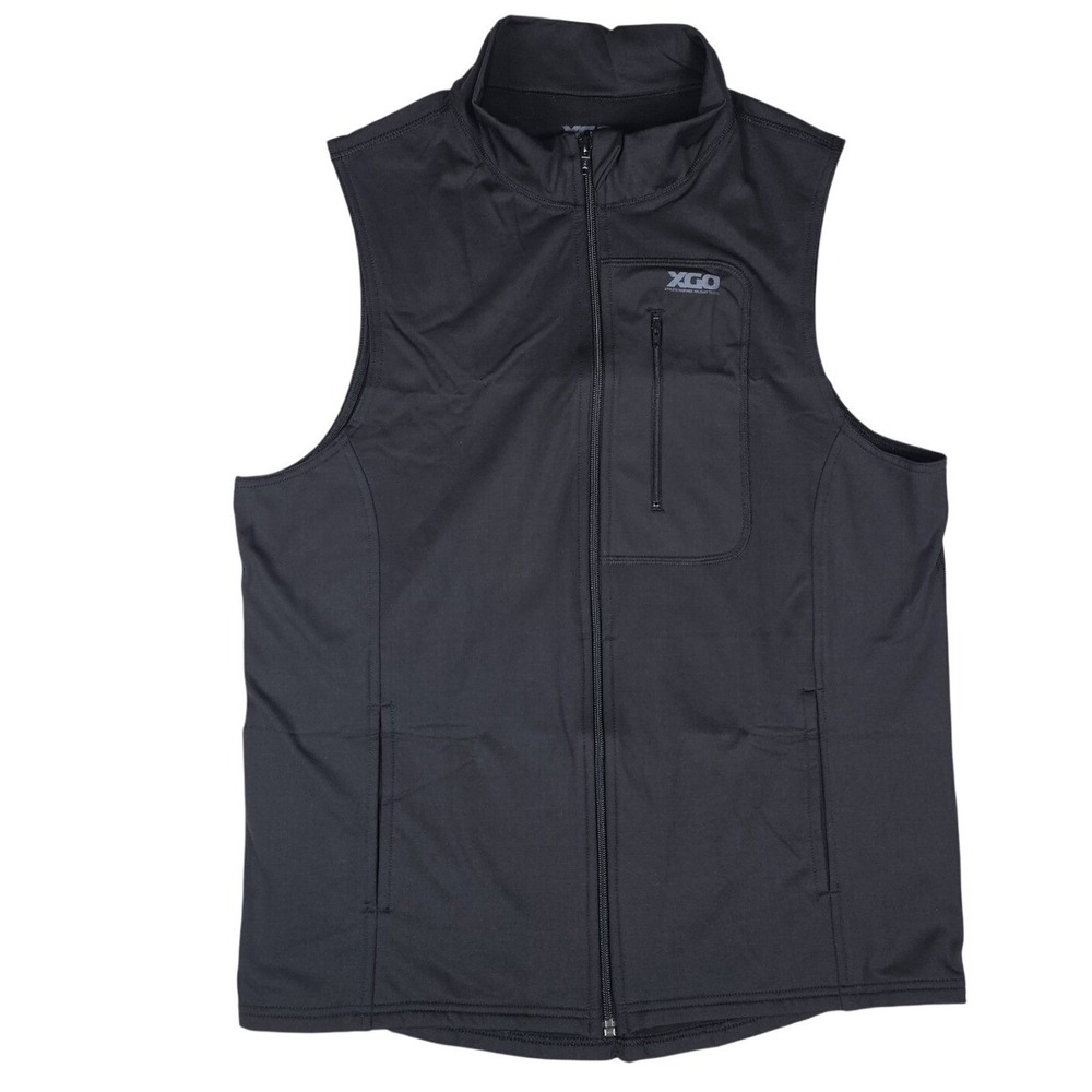 XGO Phase 4 DWR Vest Men's Large Black UPF 50 Heavyweight Tech Fleece EUC